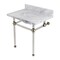 Fauceture 30" x 22" Carrara Marble Vanity Top with Clear Acrylic Console Legs, Carrara Marble/Polished Nickel KVPB3030MA6 - alternate 1